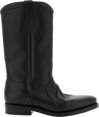 Jil Sander Bruce Boot - Heren - Cowboylaarzen - Zwart - 44 EU - Leer - Schoenen
