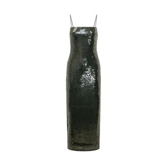 Rotate Sequins Slip Dress - Dames - Avondkleed - Groen - XS - Pailletten - Kleedjes