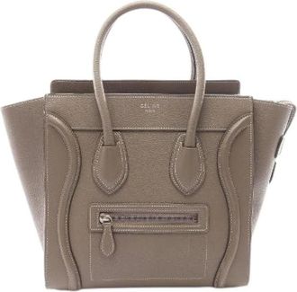 Celine Pre-owned Luggage Micro Shopper Leren Tote Bag - Dames - Vintage Shopper - Bruin - ONE Size - Leer - Vintage