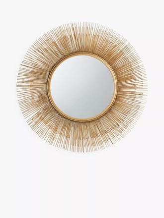 John Lewis Rajasthan Round Mirror, 87cm, Gold