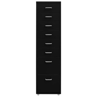 Berkfield Home Mobile File Cabinet Black 28x41x109 cm Metal | Size: 28 x 41 x 109 cm