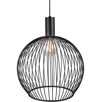 Nordlux Modern Indoor Pendant Light Black Metal E27 chrome socket - Mains Powered, IP20