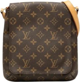 Louis Vuitton Pre-owned Monogram Shoulder Bag - Dames - Vintage Schoudertas - Bruin - ONE Size - Leer - Vintage