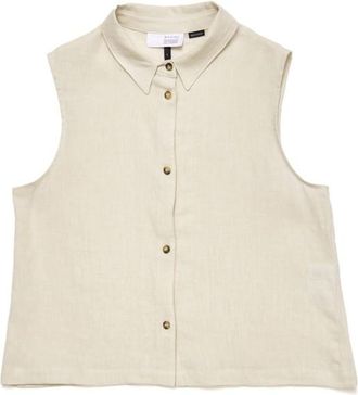 Mazine Sleeveless Linen Blouse Bluse für Damen | beige