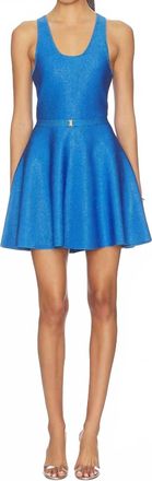 Karina Grimaldi Cleo Knit Metallic Mini Dress In Cobalt