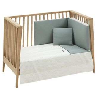 Cambrass Juego colcha+protector de cuna beb&eacute; Verde 70x140x3 cm