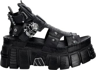 New Rock M-Bios 104-C7 Platform Sandalen - Dames - Sandalen - Zwart - 38 EU - Leer - Schoenen