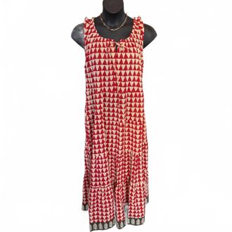 Kalalou Womens Sleeveless Maxi Dress In Red/ White