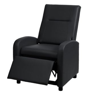 Hhg Hhg - Nunca Usado] Sill&oacute;n Tv 660, Sill&oacute;n Reclinable Reclinable, Imitaci&oacute;n Cuero Plegable 99x70x75cm, Negro