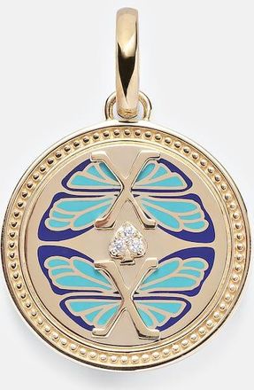 Foundrae Reverie Medium 18k gold and ceramic pendant with diamonds