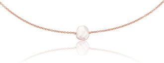 Lily & Roo Rose Gold Single Baroque Pearl Choker