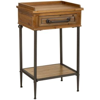 Wanderlust Deco Recibidor De Madera Y Metal Marr&oacute;n 50x38x82