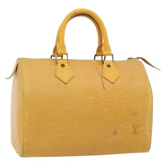 Louis Vuitton Speedy Handbag Epi Leather Yellow Leather Handbag (Pre-Owned)