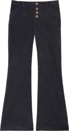 Ines De La Fressange Charlotte katoenen broek - Dames - Wijde Broeken - Blauw - M - Katoen - Broeken