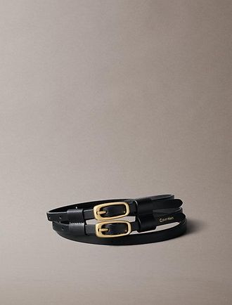 Calvin Klein Leather Double Buckle Belt