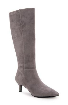 Aerosoles Epic Stretch Kitten Heel Tall Boot in Thunder Grey Faux Suede at Nordstrom Rack, Size 6.5