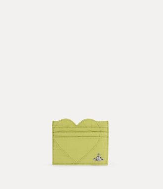 Vivienne Westwood Heart Card Holder Emboss Croc Leather Lime-green One Size Women