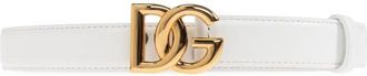 Dolce & Gabbana DG Logo Gesp Riem - Dames - Riemen - Wit - 95 CM - Leer - Accessoires
