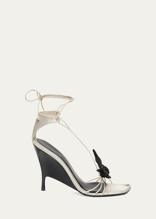 Alexander McQueen 110mm Koko Strappy Leather Wedge Sandals