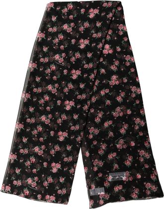 Dolce & Gabbana Floral Silk Chiffon Scarf - Black
