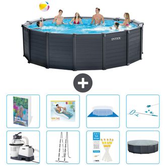 Intex Piscina Graphite Panel Redonda - 478x124 Cm - 9-piezas S618