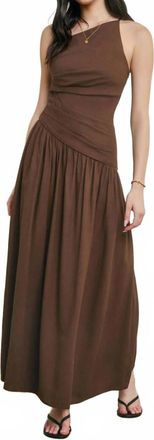 Dress Forum Toffee Drape Maxi Dress In Brown