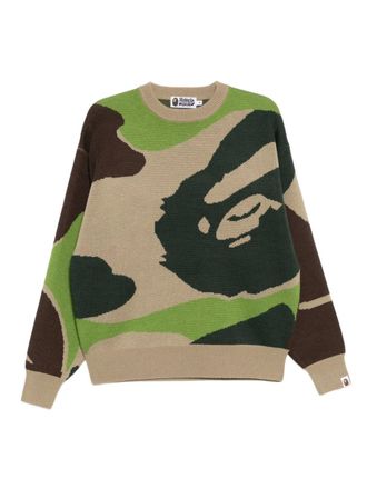 A Bathing Ape camouflage-print jumper - Groen