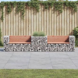 vidaXL Vidaxl - Panca da Giardino con Cesto Gabbione Legno Massello di Douglas