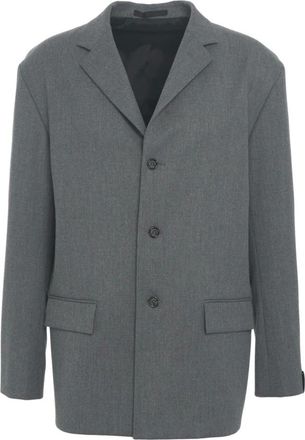 Paolo Pecora Jassen, Heren, Grijs, M, Grijze Blazer Klassieke Stijl