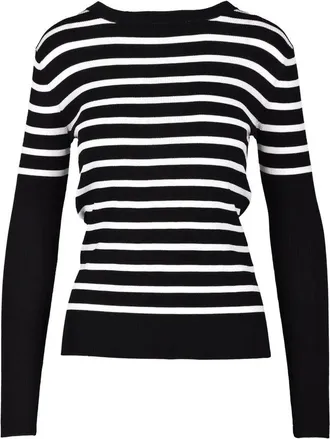 Wild Cashmere Viscose, Polyamide, and Silk Sweater - Black/White