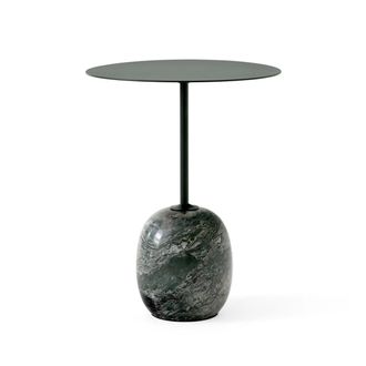 &tradition Lato Beistelltisch rund &Oslash; 40 cm, H 50 cm, deep green / verde alpi Marmor