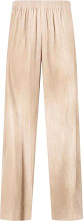 Ermanno Scervino Beige Viscose Gathered Elastic Waist Pants