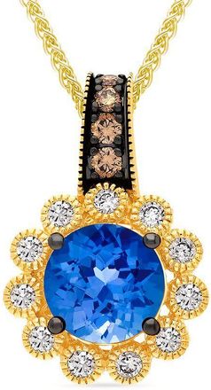 Le Vian Ladies Blueberry Tanzanite Necklaces set in 14K Honey Gold