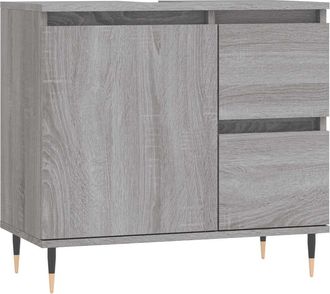 vidaXL Armario De Ba&ntilde;o Madera Contrachapada Gris Sonoma 65x33x60 Cm Vidaxl