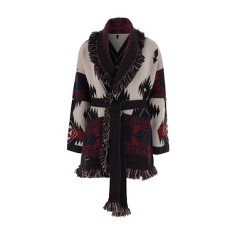 Alanui Truien & Vesten, Dames, Veelkleurig, S, Wol, Icon Jacquard Cardigan