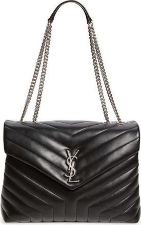 Saint Laurent Medium Loulou Matelassé Leather Shoulder Bag in Nero/nero at Nordstrom