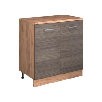 Vicco Armario De Cocina Para Techo Inclinado R-line, Gris Noble, 80 Cm Sin Inclinaci&oacute;n Con 2 Puertas, Vicco