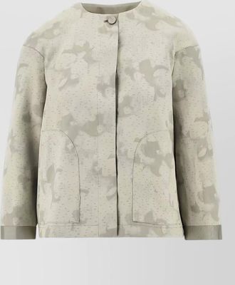 Emporio Armani tailored blazer camouflage pattern front pockets