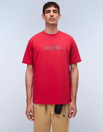 Napapijri Mens Napapijri Box Logo Short Sleeve T-Shirt - Red - Size: 40