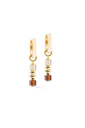 Coeur de Lion Wave Cube Flow Gold Hoop Earrings in Brown at Nordstrom
