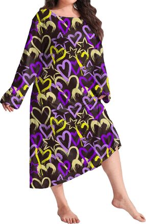 Generic Night Dress Womens Long Sleeve Sleepwear Loose Sleep Shirt Basic Sleep Dress Large Sizes House Dress Long Nightdress Women Casual Dress Sleep Shirt Py