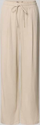 Vero Moda Loose Fit Weite Hose aus Viskose-Leinen-Mix Modell JESMILO in Beige, Gr&ouml;&szlig;e XL