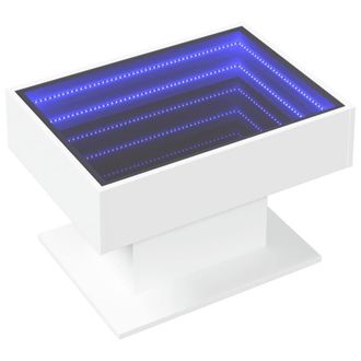 Berkfield Home Decorative Coffee Table with LED White 70x50x45 cm Engineered Wood | Size: 70 x 50 x 45 cm