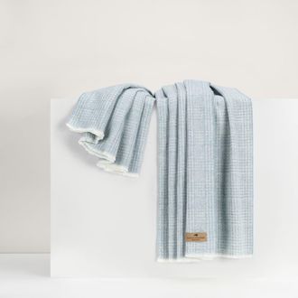 Lands Downunder Sutton Plaid Throw in Crystal Blue at Nordstrom