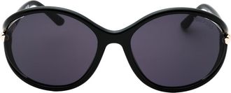 Tom Ford Dark Smoke Lens Glanzende Zwarte Zonnebril