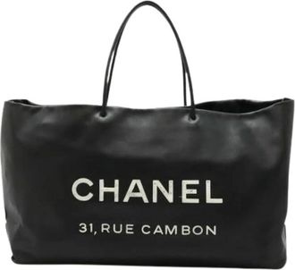 Chanel Pre-owned Vintage Tote Bag - Dames - Vintage Shopper - Zwart - ONE Size - Leer - Vintage