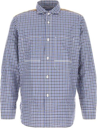 Junya Watanabe Geruit Katoenen Twill Overhemd - Heren - Casual Overhemden - Veelkleurig - L - Katoen - Overhemden