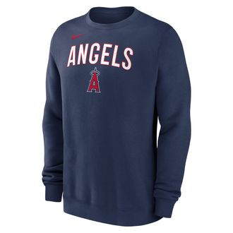 Nike Los Angeles Angels Nike Mens MLB Pullover Crew in Blue | NKPU160NANG-LYA