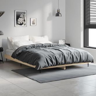 vidaXL Estructura De Cama Madera De Ingenier&iacute;a Roble Sonoma 135x190 Cm Vidaxl