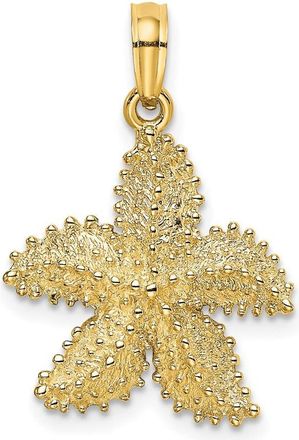 Diamond2Deal 14k Yellow Gold Textured Starfish Charm Pendant